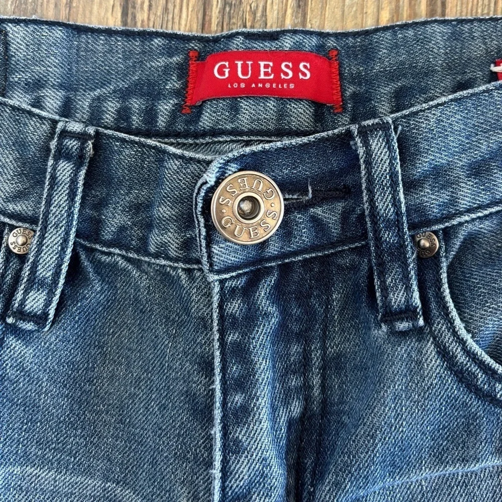 Guess Los Angeles Regular Straight Crescent Fit Blue Denim Jeans Mens 29x30